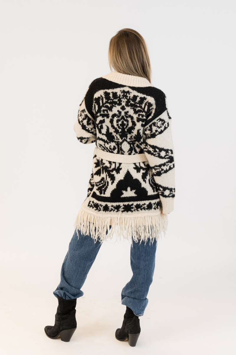 Lyla & Luxe, Zane Cardigan - Beige/Black