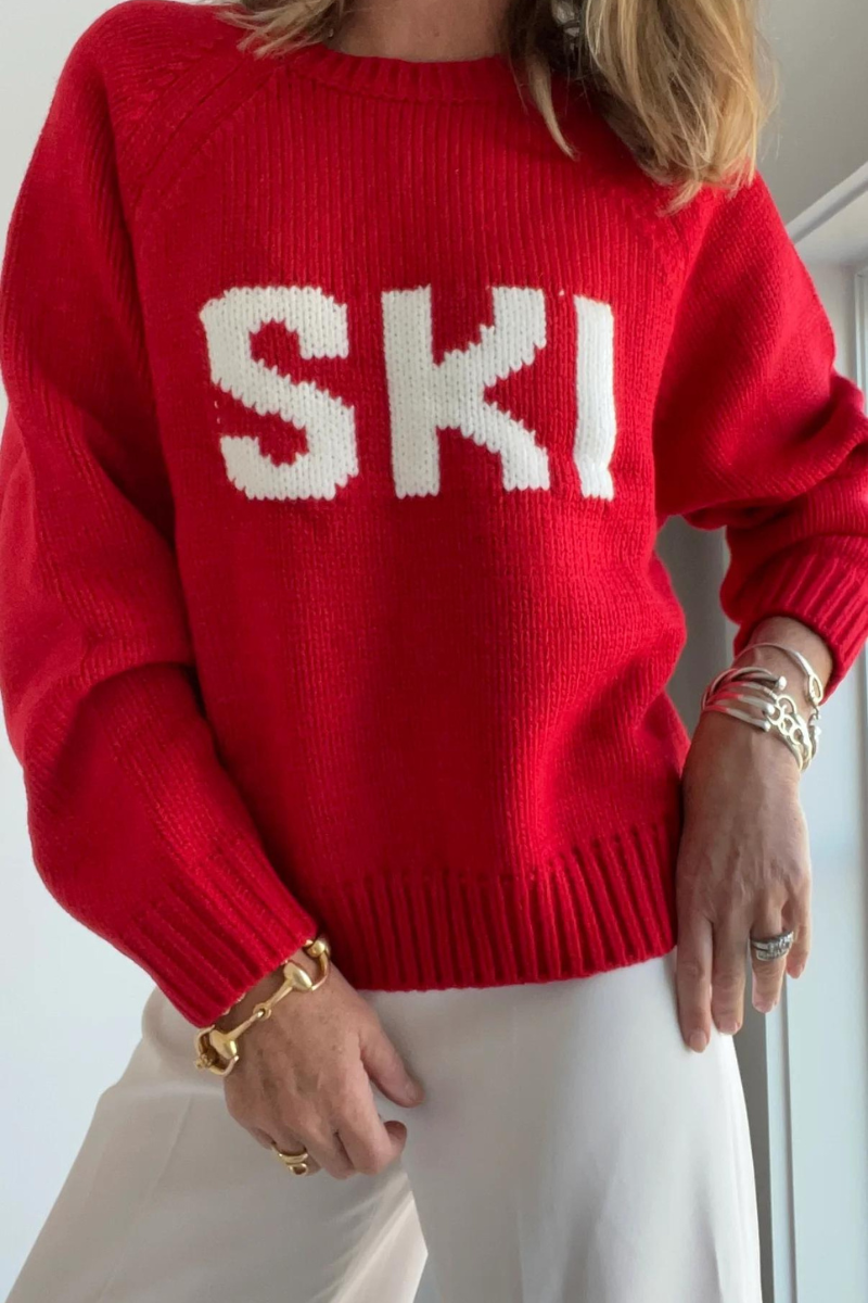 Pink Pineapple, Ski Sweater- Red