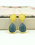 Schmuckoo, Sunflower Earring - Blue Iolite