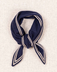 Oats and Rice, Bronte Knitted Cashmere Scarf- Navy