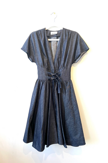 MeiMeiJ, Short Double Belt Dress- Graphite