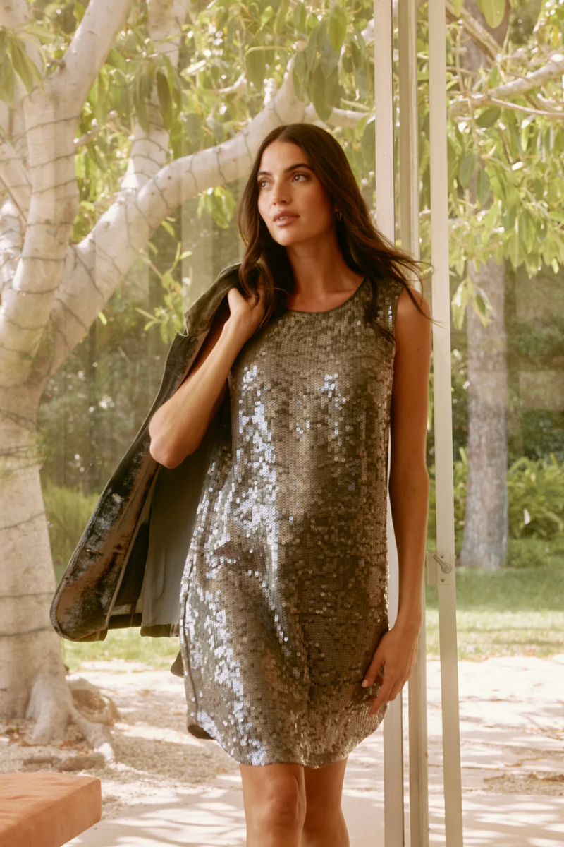 Velvet Katherine, DS Sequin Dress- Gunmetal