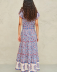 M.A.B.E, Della Print Maxi Dress- Blue/Pink