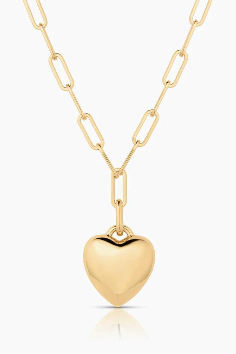 Thatch, Aurelie Puffy Heart Link Necklace