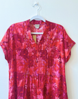 Raga Designs, Cotton Silk Woven Dress- Pink/Red