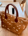 CM, Handmade Hair on Leather Tote Bag- Mini