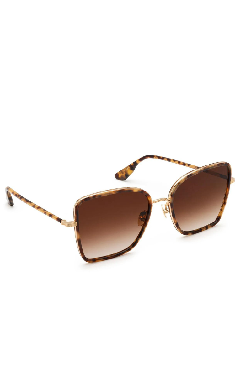 Krewe, Jolene Sunglasses -18K Titanium & Blonde Tortoise