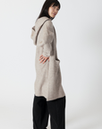 Lyla & Luxe, Darla Long Hooded Ribbed Coat-Driftwood