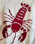 Varsity Cardigan-Lobster-Ivory/Red