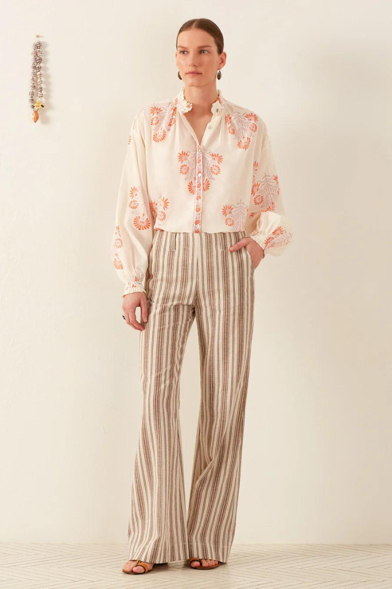 Alix Of Bohemia, Poet Papaya Aster Blouse