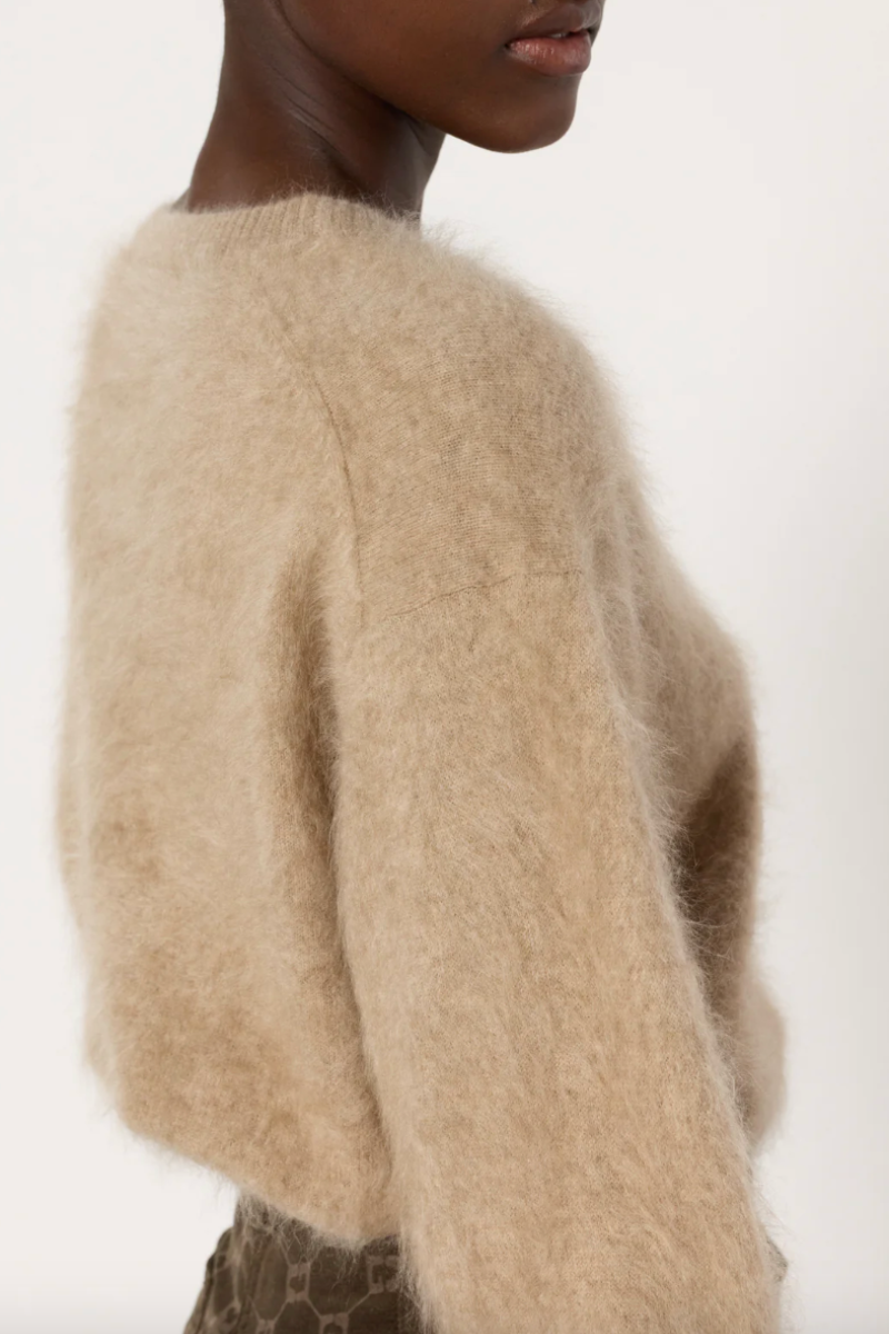Gerard Darel, Elina Fuzzy Cashmere Sweater- Sable