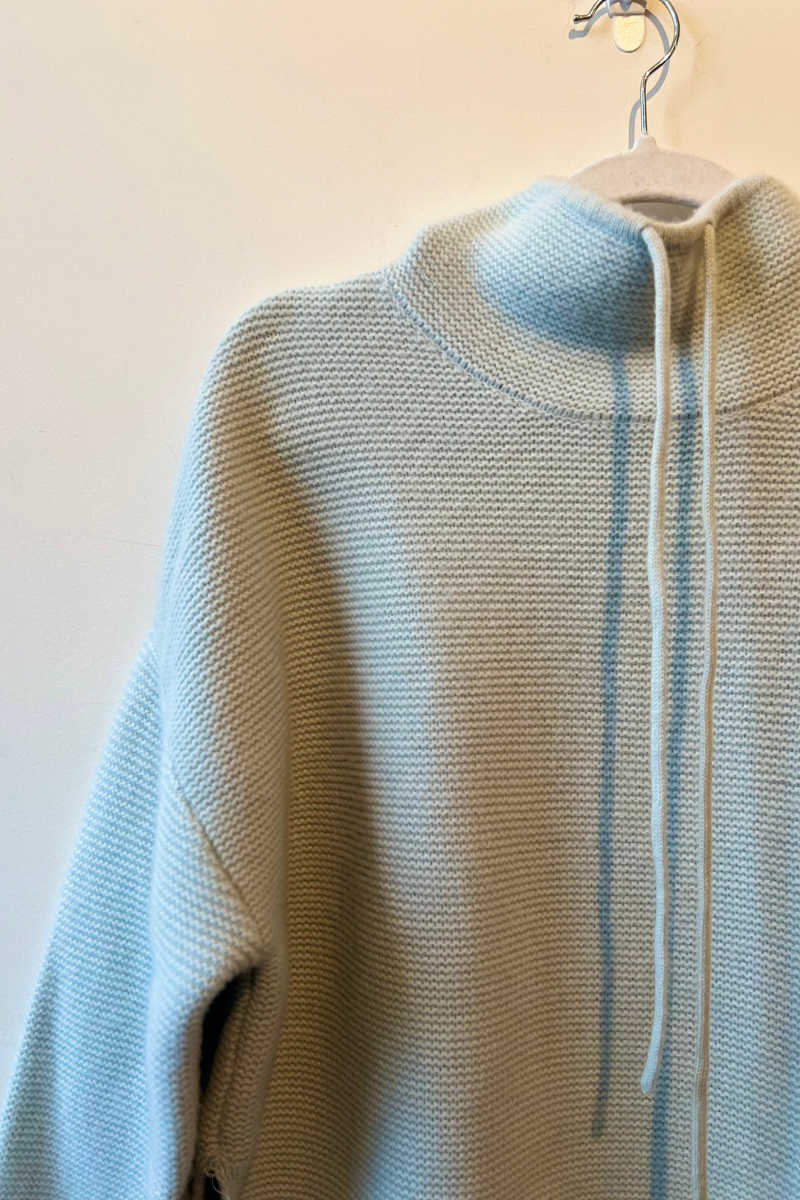 Cashmere Drawstring Funnel Neck Sweater