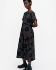 Marimekko 262, Pisteinen Unikko Jersey Dress - Black and Dark Grey