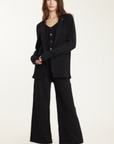 Pistache,  Black Knit Pant