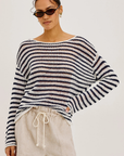 Rails, Evangeline Sweater-Stone/Navy Stripe