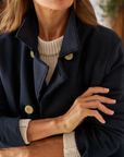 Frank & Eileen, Cropped Sweatshirt Peacoat-British Royal Navy