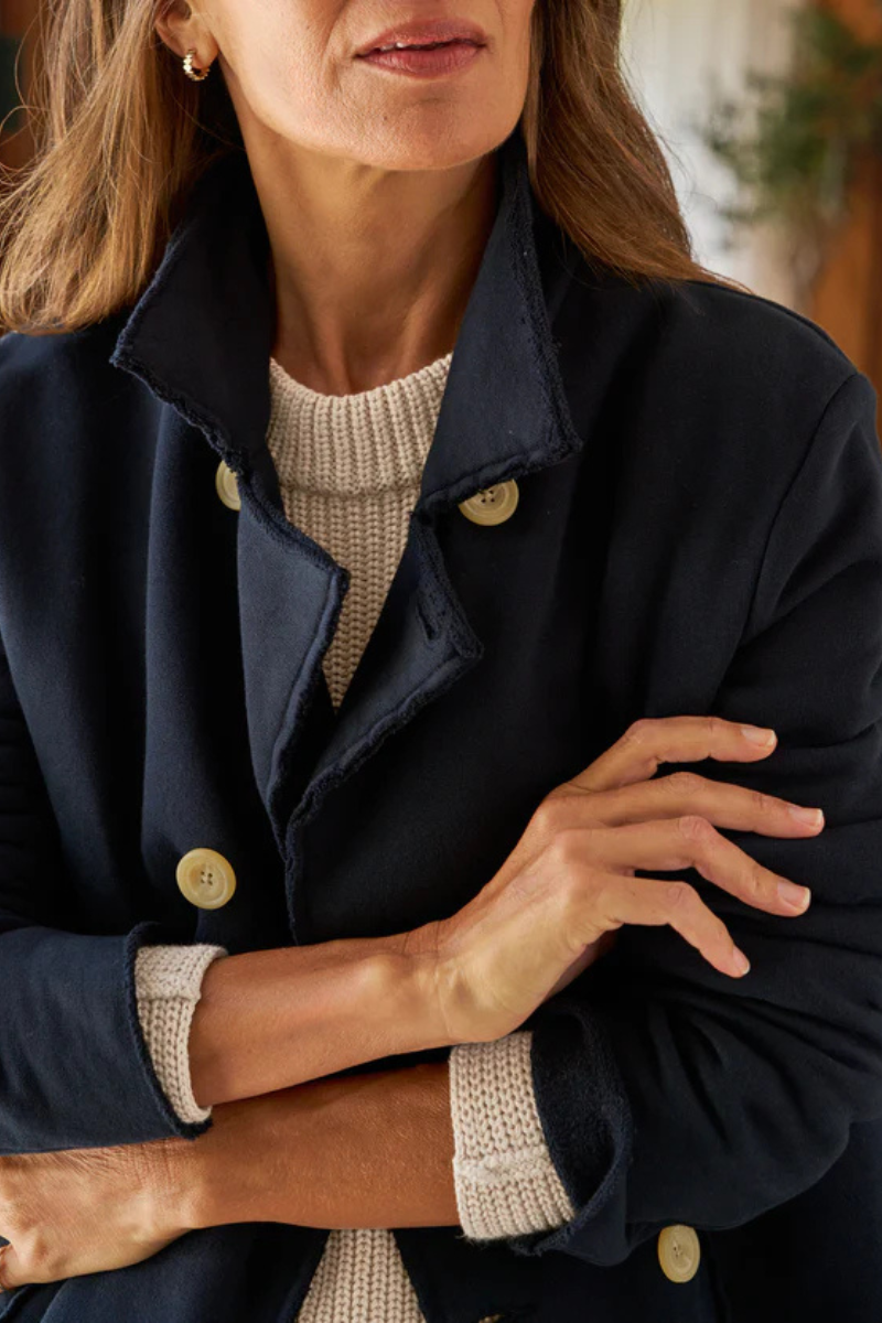 Frank & Eileen, Cropped Sweatshirt Peacoat-British Royal Navy
