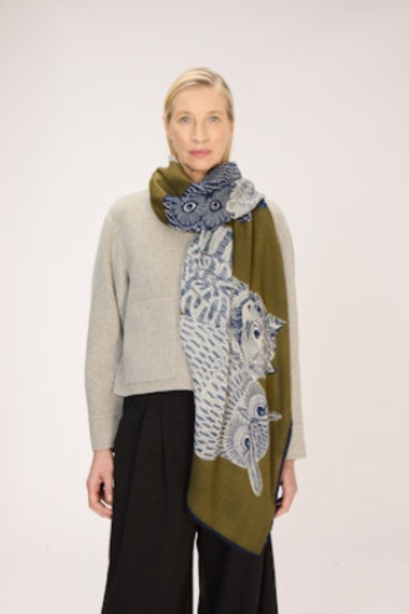 Inoui Editions, 80 Chouette Scarf - Khaki