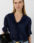 Gerard Darel , Ceylia Top- Navy