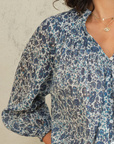 M.A.B.E, Esti Print Long Sleeve Top- Blue