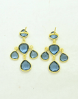 Antila Earring Gold Plated - Blue Iolite