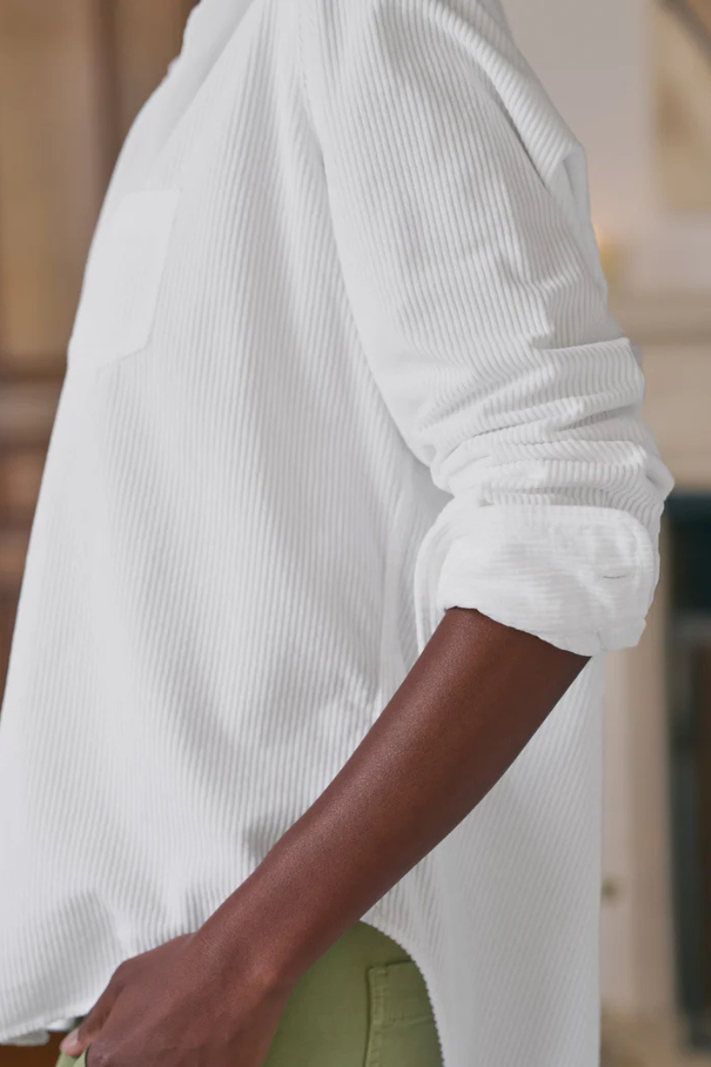 Frank & Eileen, Relaxed Button- Up Shirt- White Corduroy