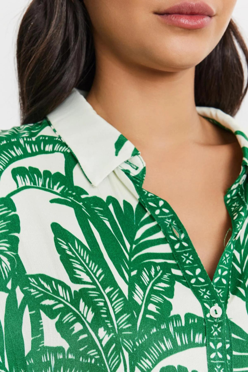 Velvet, Ayla Palm Print Top