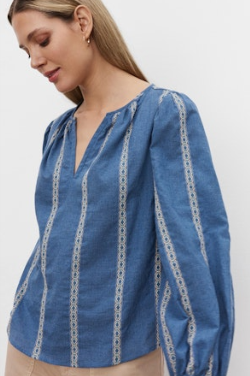 Velvet, Raylee Heather Jacquard Stripe Top