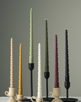 Holiday Twisted taper candle set - RED