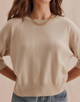 Splendid, Georgie SS Sweater - Wheat Heather