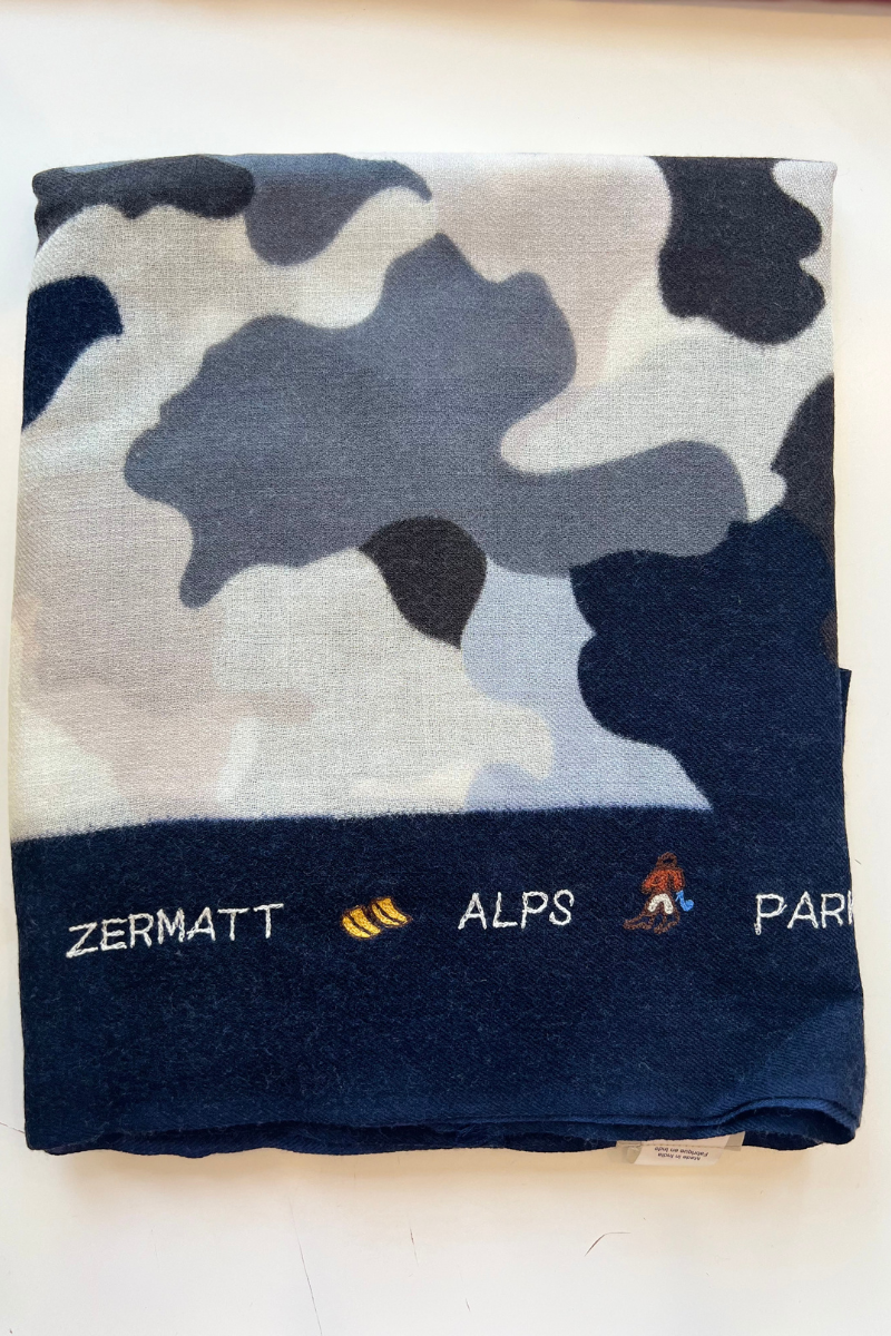 Citrus, Wool Scarf- Navy ,Grey