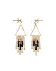 Sidai Designs, Small Deco Earrings- Pink/Black/Gold