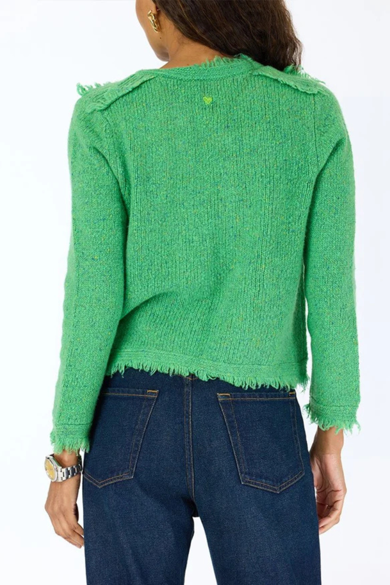 Kerri Roesenthal, Fringe Beau-lero Cardigan - Grass Green