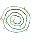The Makery Collection, Bodrum Beaded Necklace - Sparkling Aqua and Green Beach