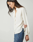 Velvet, Trish Flutter Collared Shirt-White