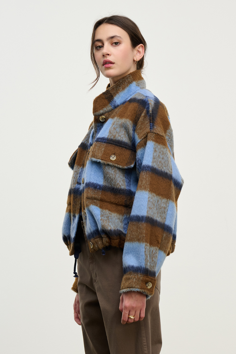 Velvet, Aubrey Brushed Plaid Jacket