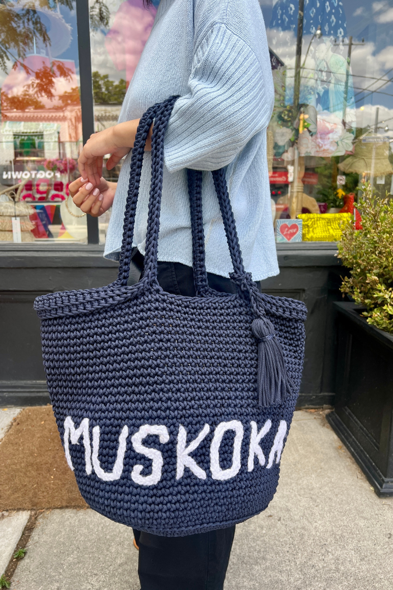 Muskoka woven Bag - Navy