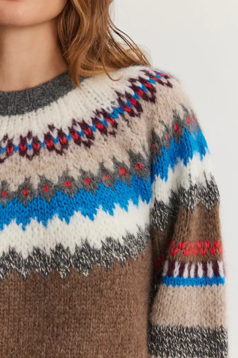 Velvet, Kella DS Colorful Fairisle Sweater- Multi