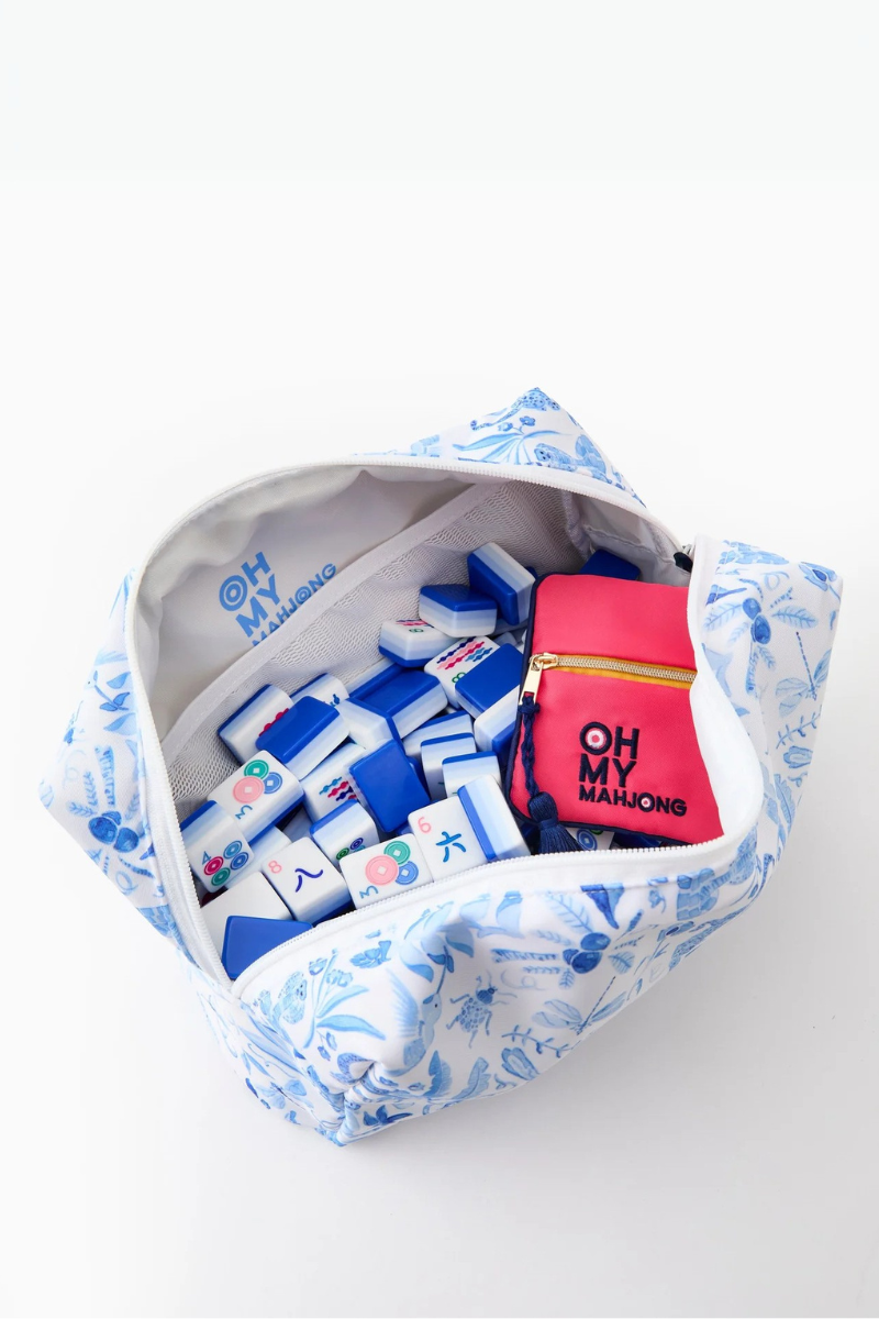 Oh My Mahjong, Amazon Blue Tile Storage Bag x Catherine Cartie Collab