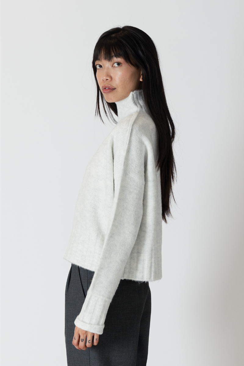 Lyla & Luxe, Calli Mockneck Sweater-Ice Grey