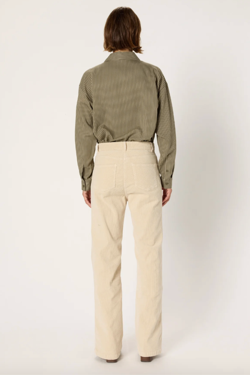 Gerard Darel, Chantal Corduroy Flared Pants- Natural