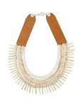 Sidai Designs, Leather Origin Necklace- White/Ivory