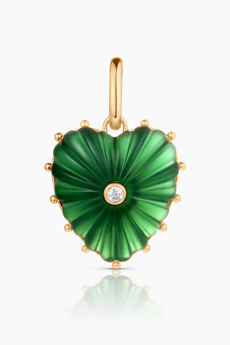 Thatch, Malene Green Jade Clip Necklace