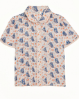 M.A.B.E, Aster Print Collar Short Sleeve Top-Mutli