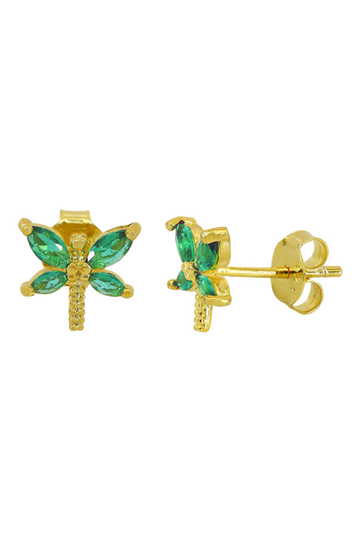 Gold Dragonfly Stud Earrings