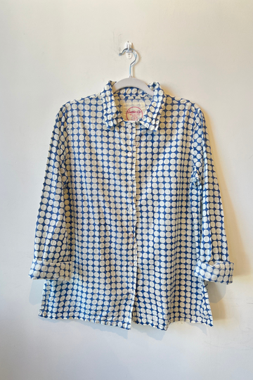 Auntie Oti, Blue Dot Button Shirt