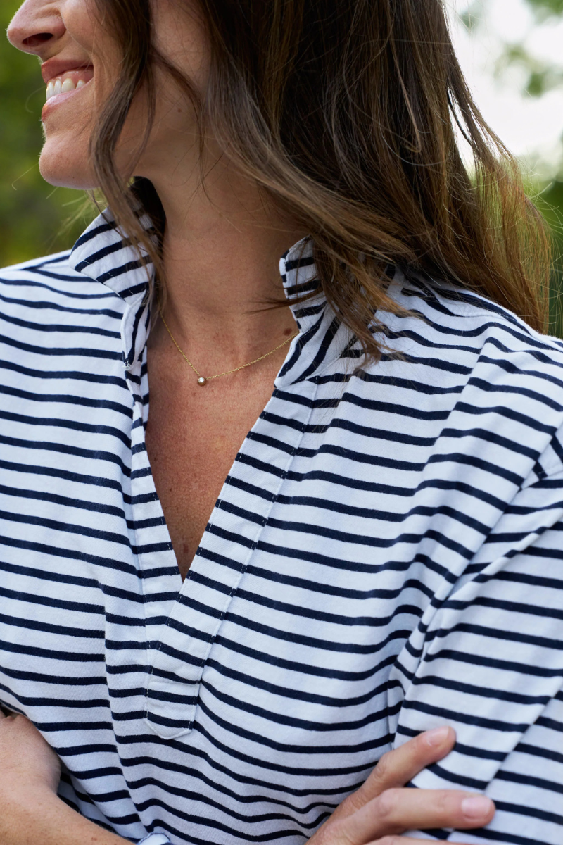 Frank & Eileen, Patrick Popover Henley Heritage Jersey - White and British Royal Navy