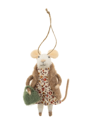 Indaba, Countryside Callie Mouse Holiday Ornament