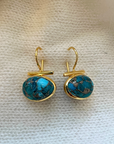 Schmuckoo, Oval Earings with Bar - Turquoise