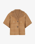 Gerard Darel, Lysianna Embroidered Shearling Short Jacket